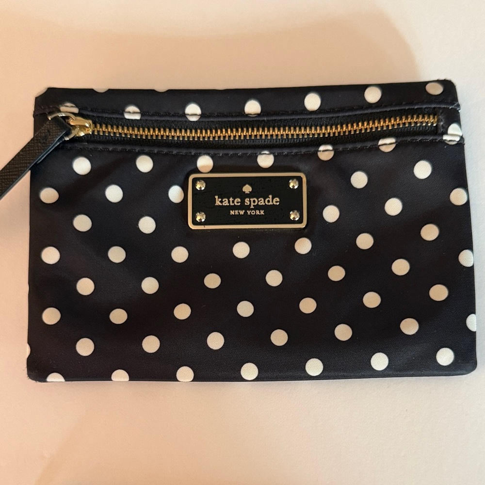 Kate Spade Black and White Polka Dot Pouch